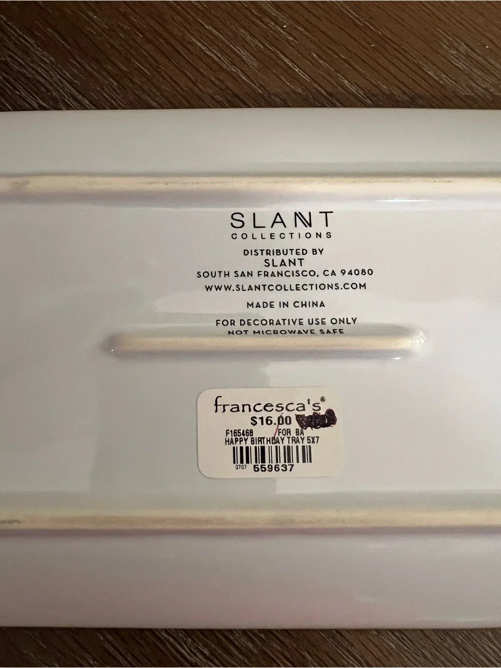 Slant Collections Happy Birthday Confetti Ceramic Trinket Tray